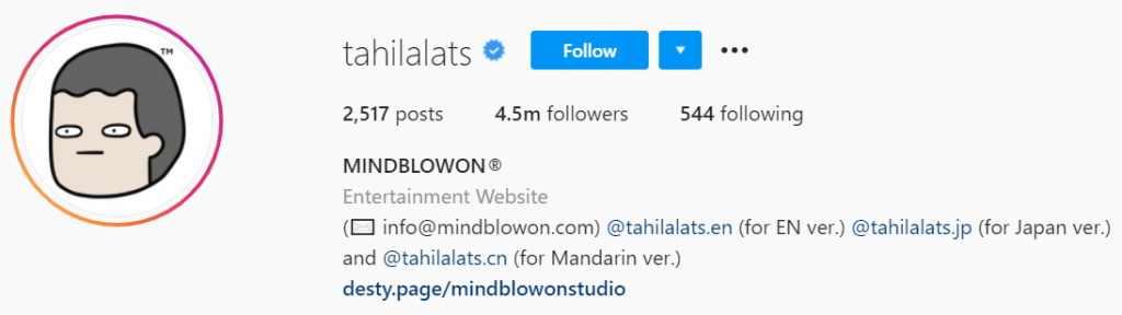 tahilalats pakai desty.page di Instagram